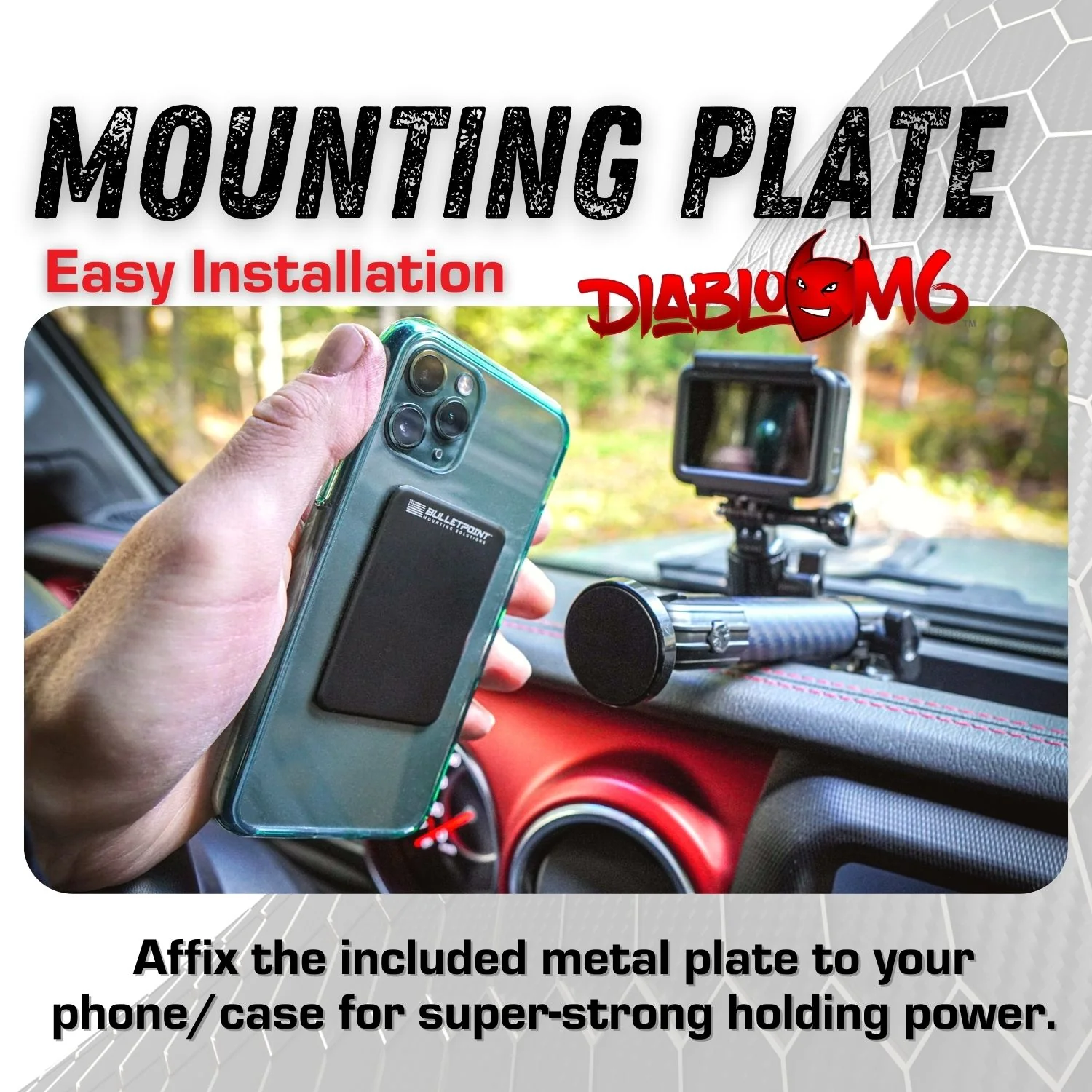 1cm Mounting Arm and DiabloM6 Magnetic Phone Mount Holder Combo - Image 3