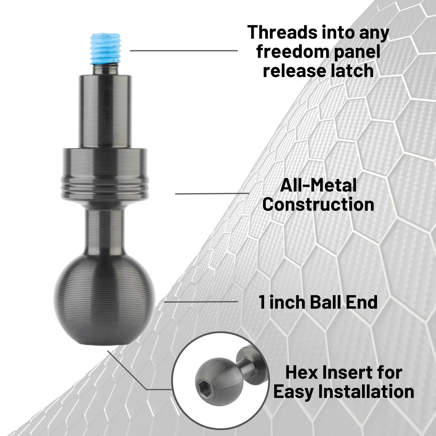2018+ Jeep Wrangler JL + 2020+ Gladiator Freedom Panel Ball Mount - Image 8