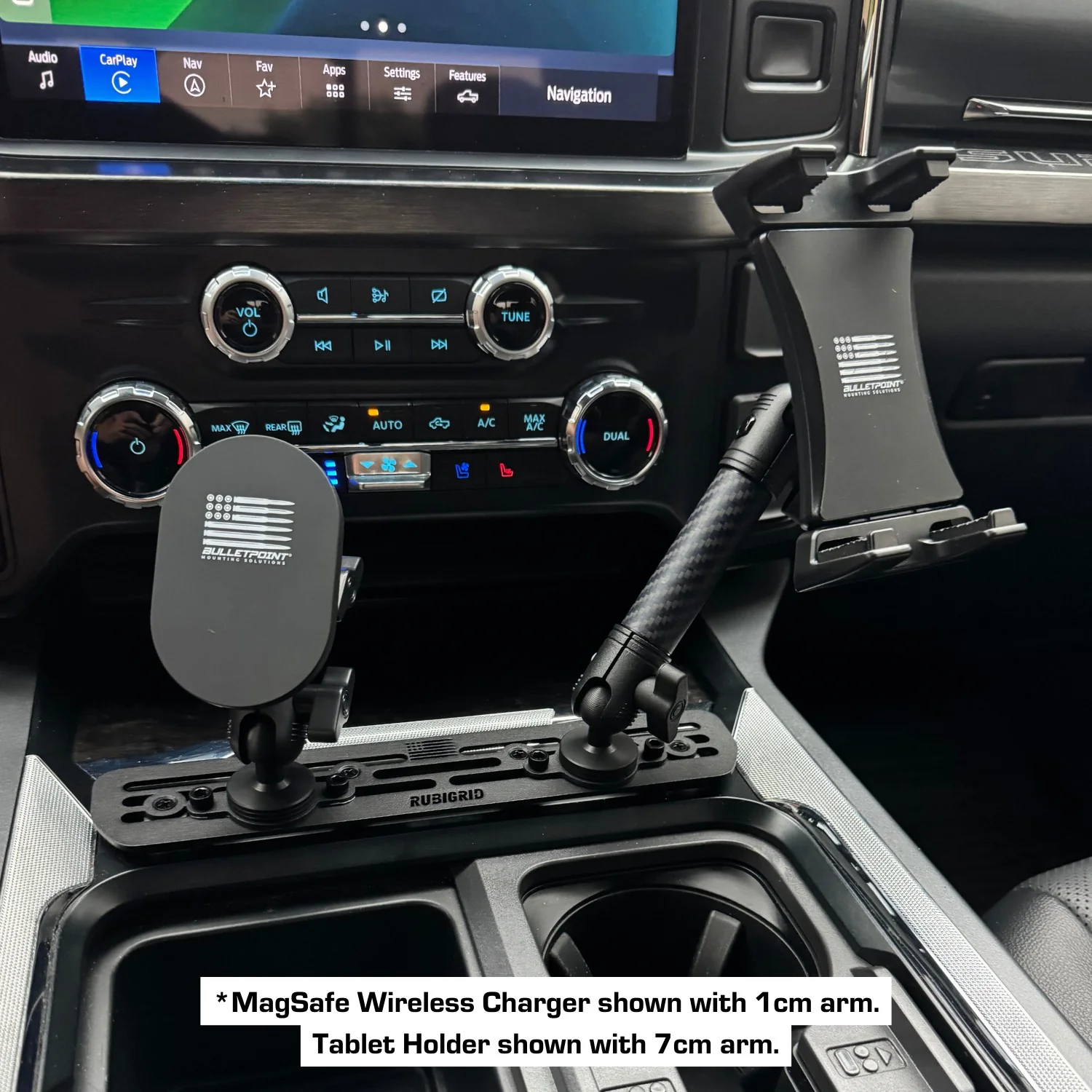 2023+ Ford Super Duty RubiGrid® Center Console Mount Phone + Device Holder - Image 10
