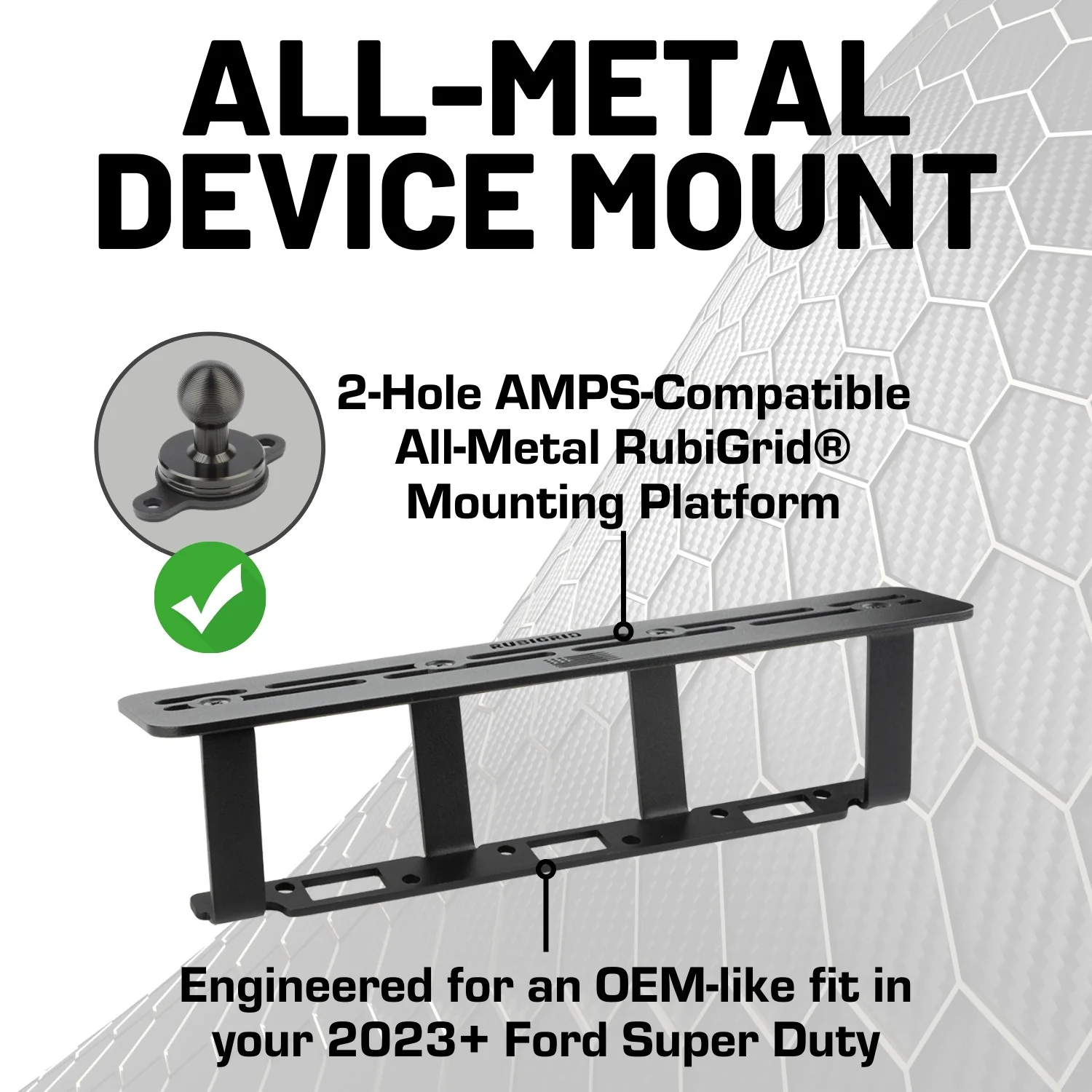 2023+ Ford Super Duty RubiGrid® Center Console Mount Phone + Device Holder - Image 5
