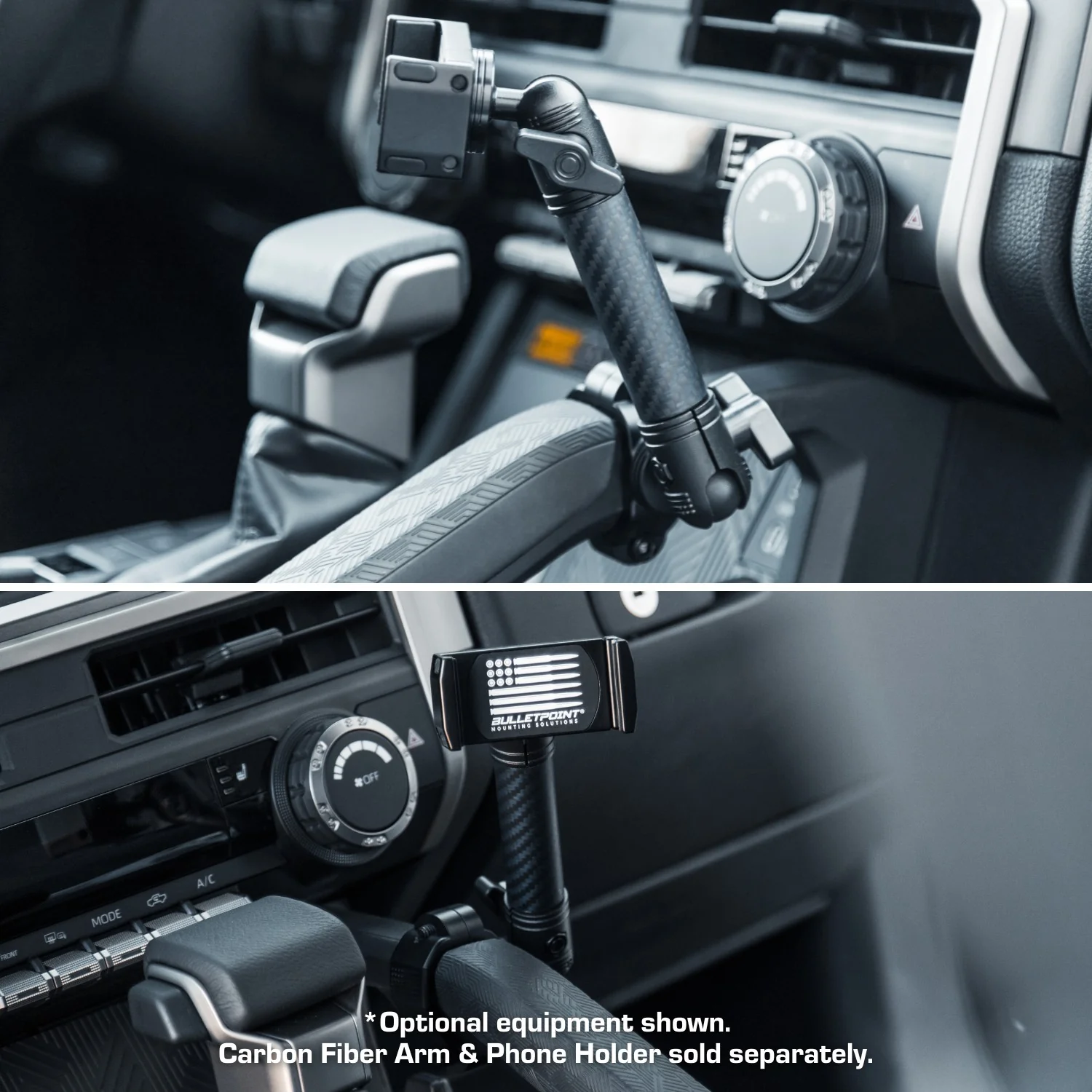 2024+ Toyota Tacoma & 2025+ 4Runner Passenger Side Grab Handle Mount with 20mm Ball - Image 3