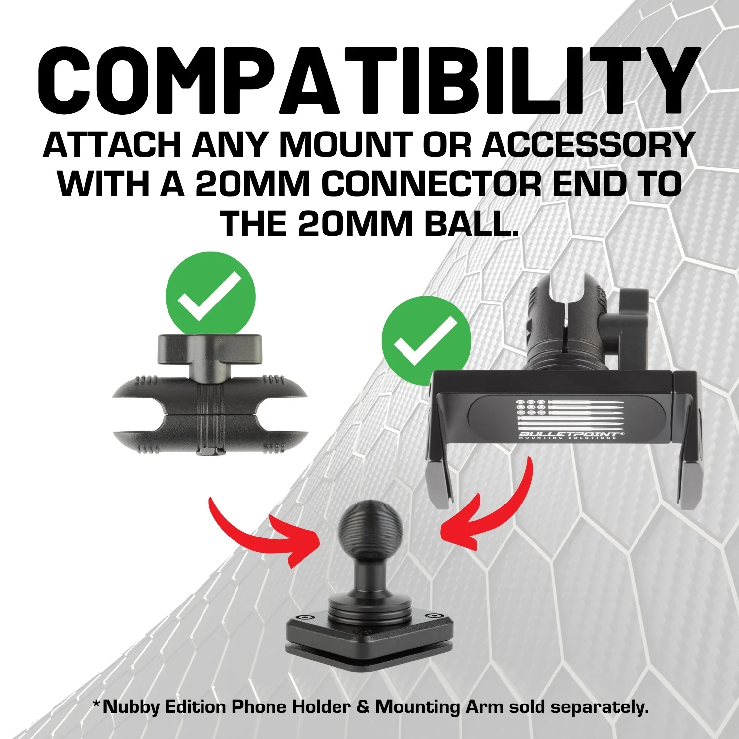 20mm Ball Mount Attachment compatible with MOLLE Panels - Image 4