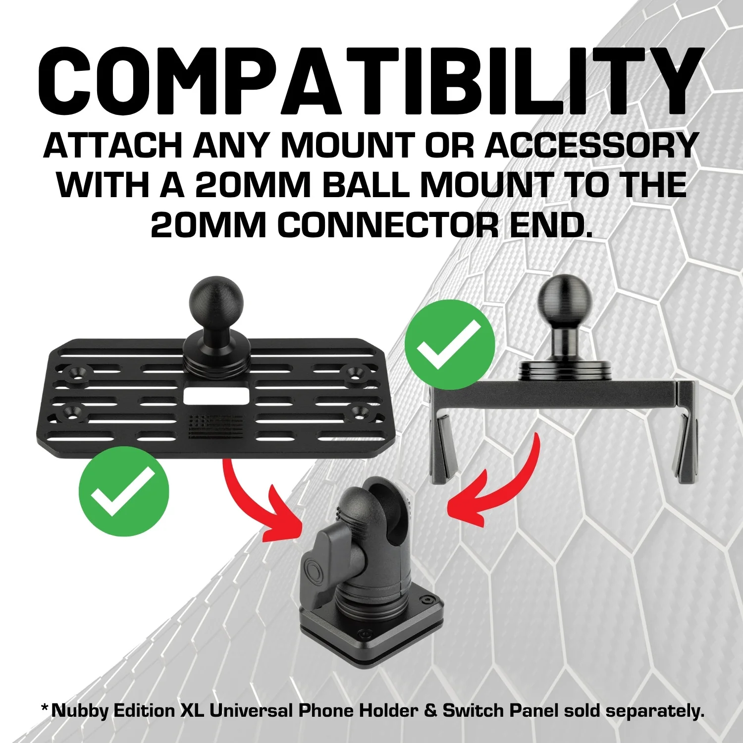 20mm Connector End Nubby Edition Attachment compatible with MOLLE Panels - Image 3