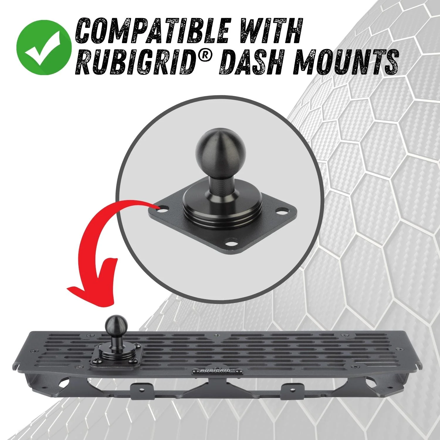 4-Hole AMPS Base + 7cm Mounting Arm + Device Holder Kit for RubiGrid® Dash Mounts - Image 11