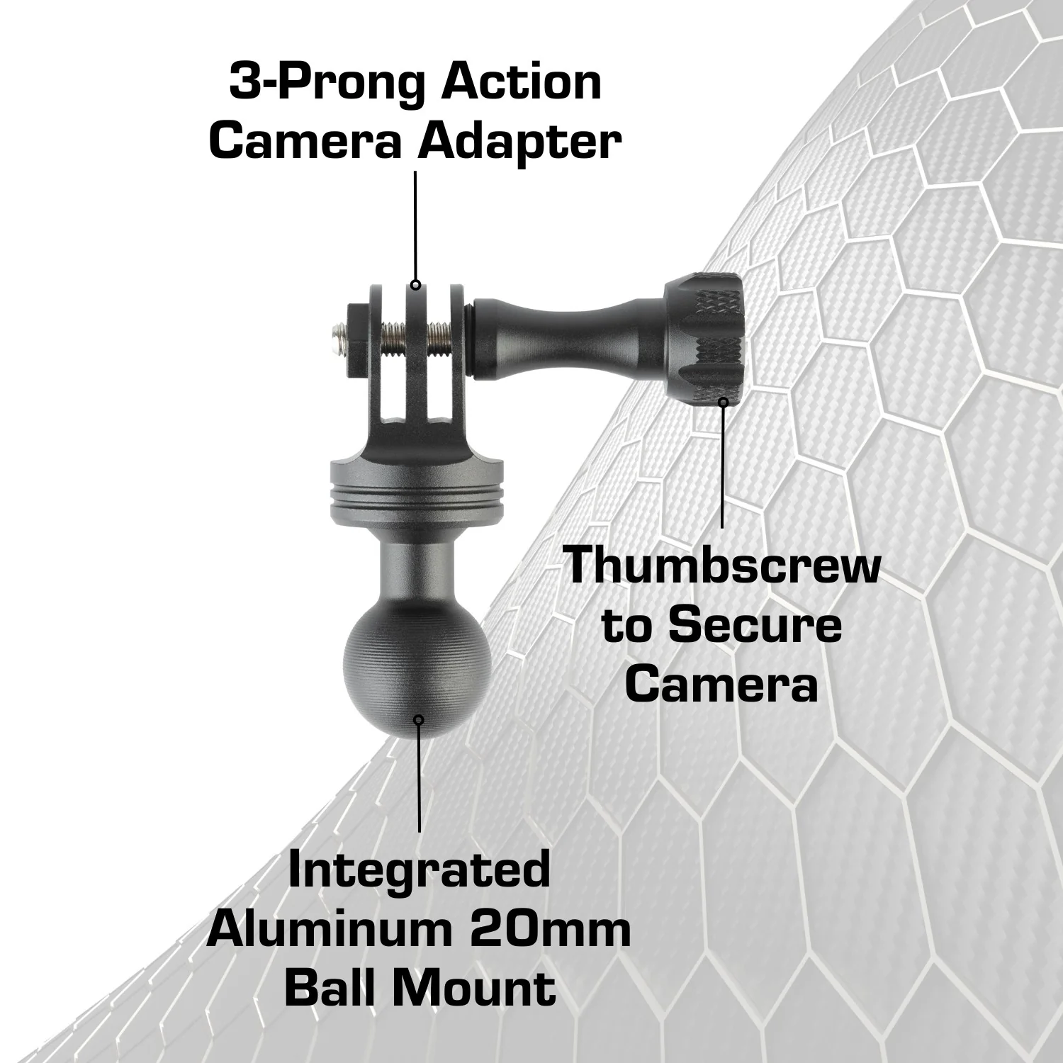 Action Camera GoPro Mount with Integrated 20mm Ball - Image 3