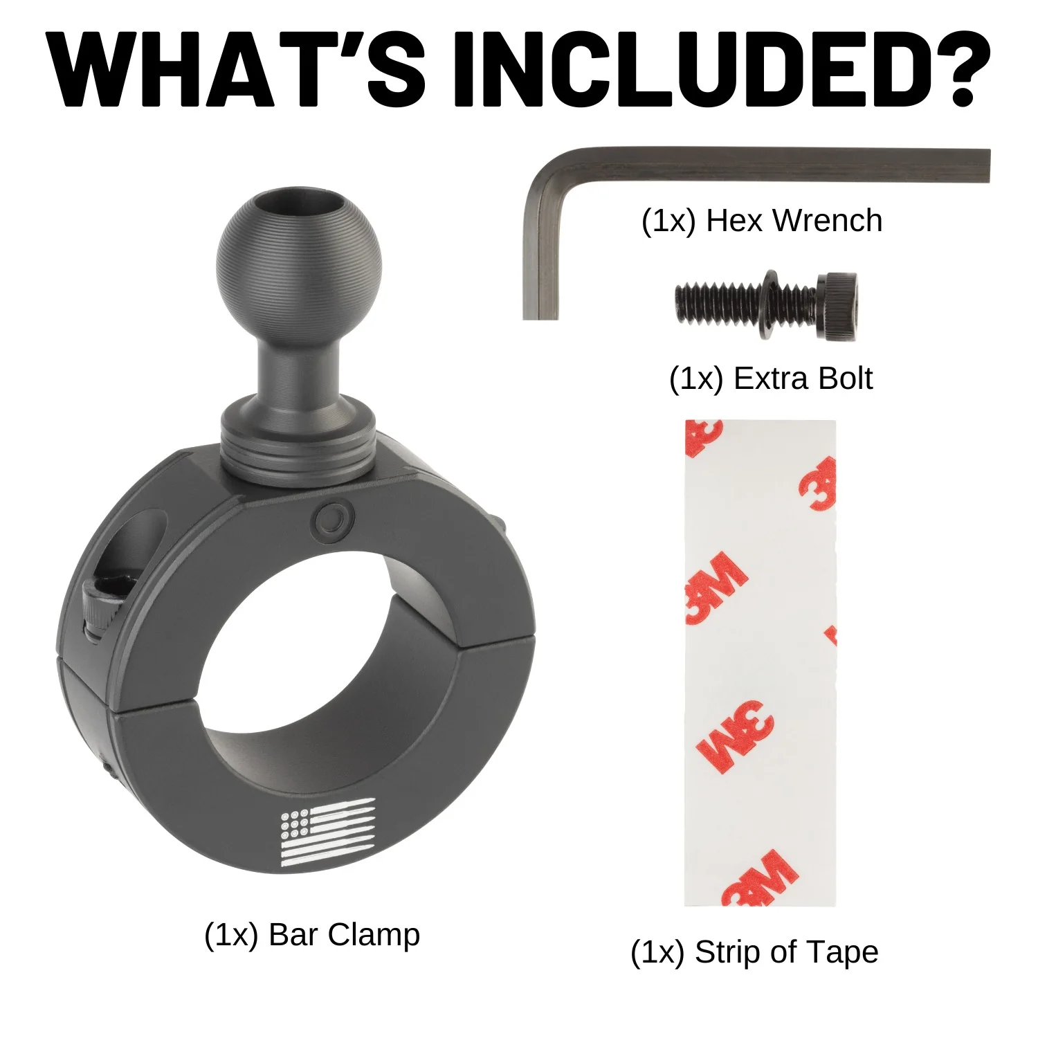 Aluminum Bar Clamp Mounts with 20mm Ball (various sizes) - Image 3