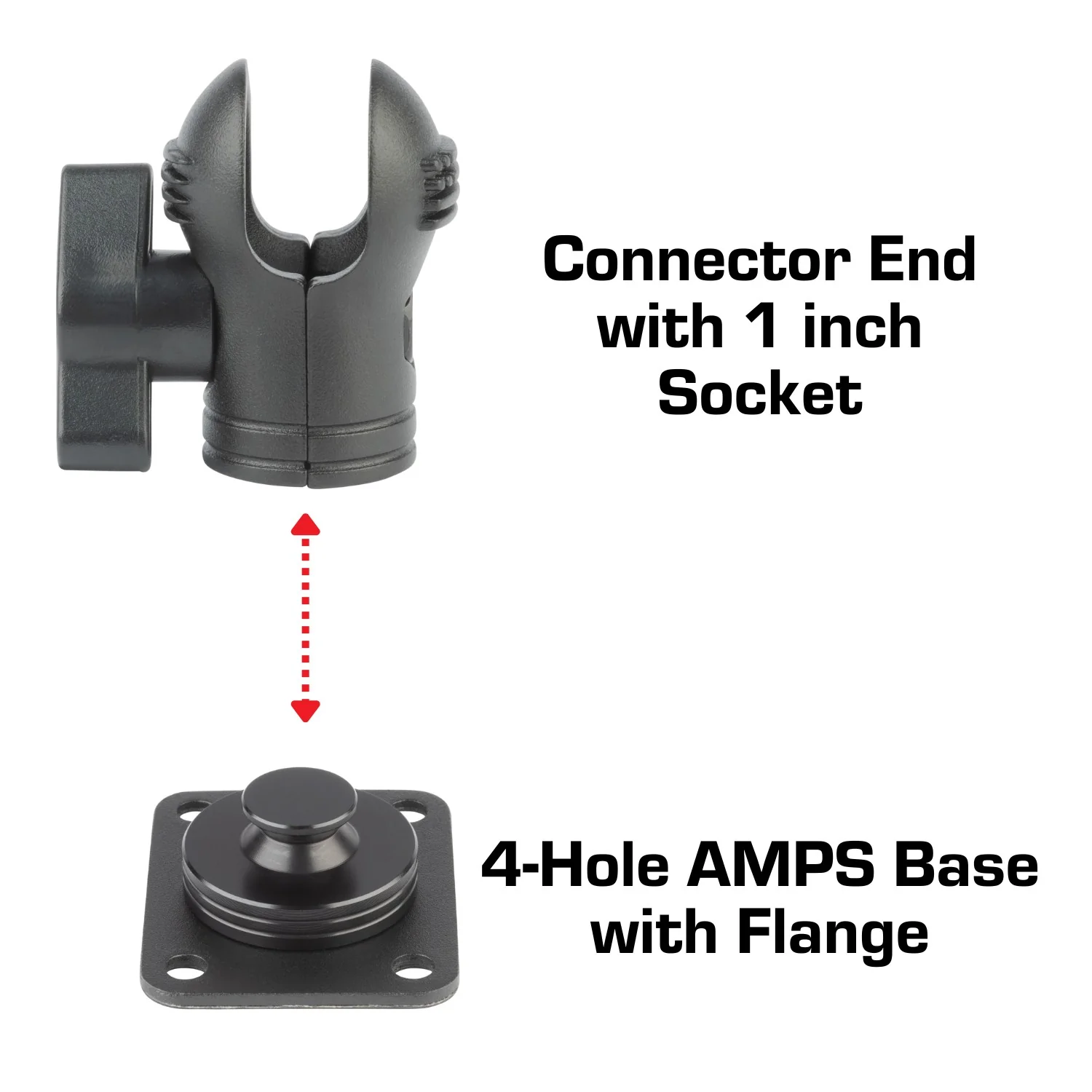 AMPS Compatible Mounting Plate with 1 inch Connector End Nubby Edition - Image 3