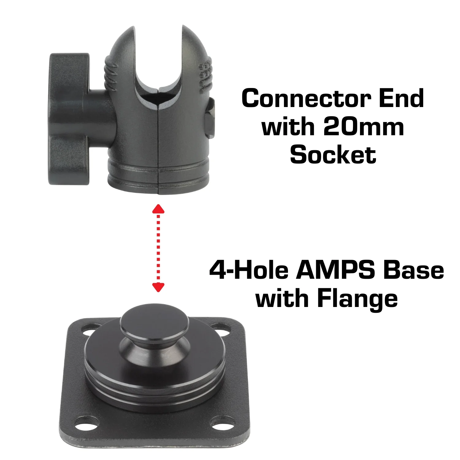 AMPS Compatible Mounting Plate with 20mm Connector End Nubby Edition - Image 5