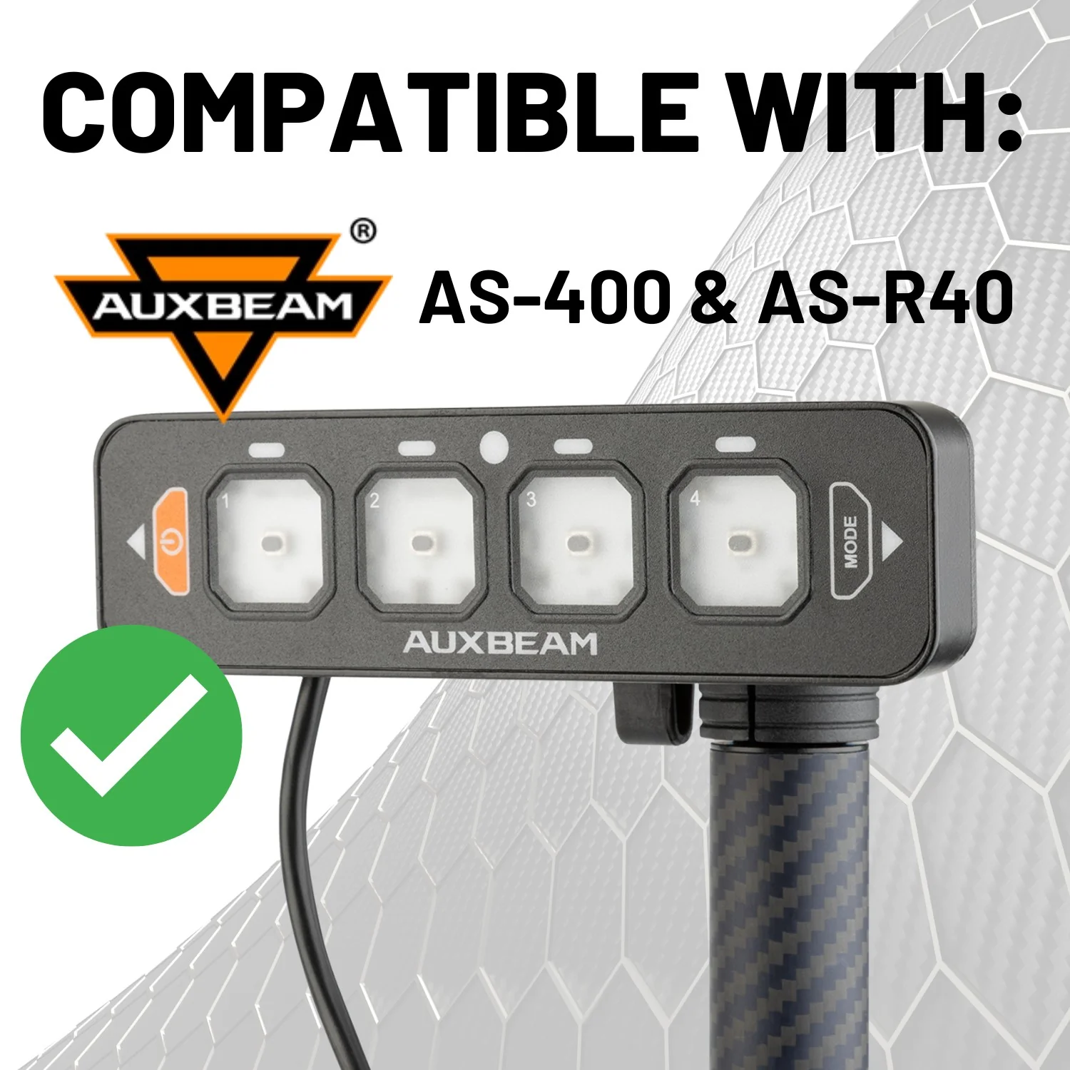 Auxbeam AS Series 4 Gang Switch Panel Mount with 20mm Connector Nubby Edition - Image 6