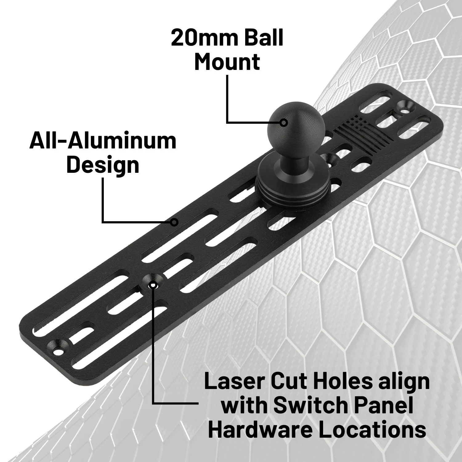 Auxbeam AS Series 6 Gang Switch Panel Mount with 20mm Ball - Image 3