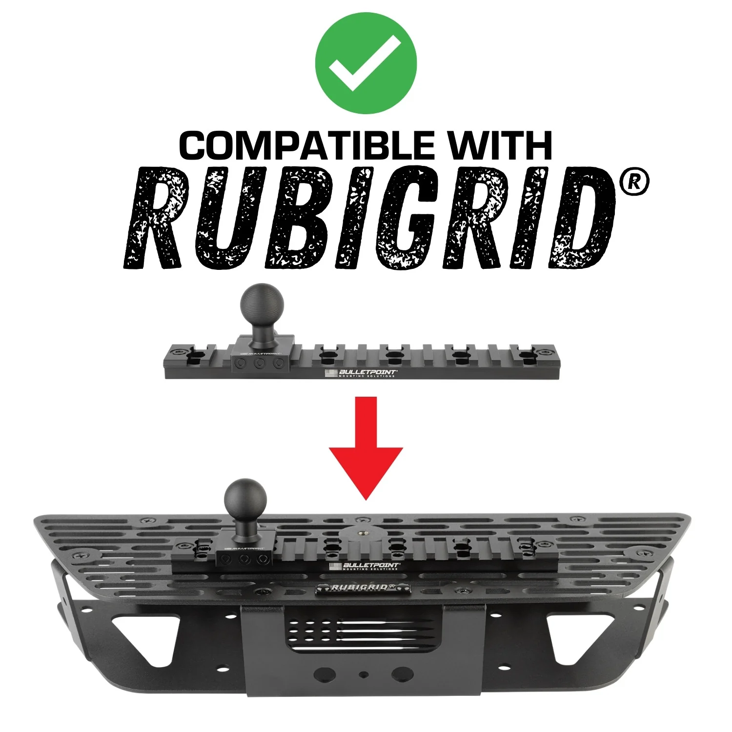 Bulletpoint Picatinny-Style Rail Attachments for RubiGrid® Dash Mounts (various sizes) - Image 5