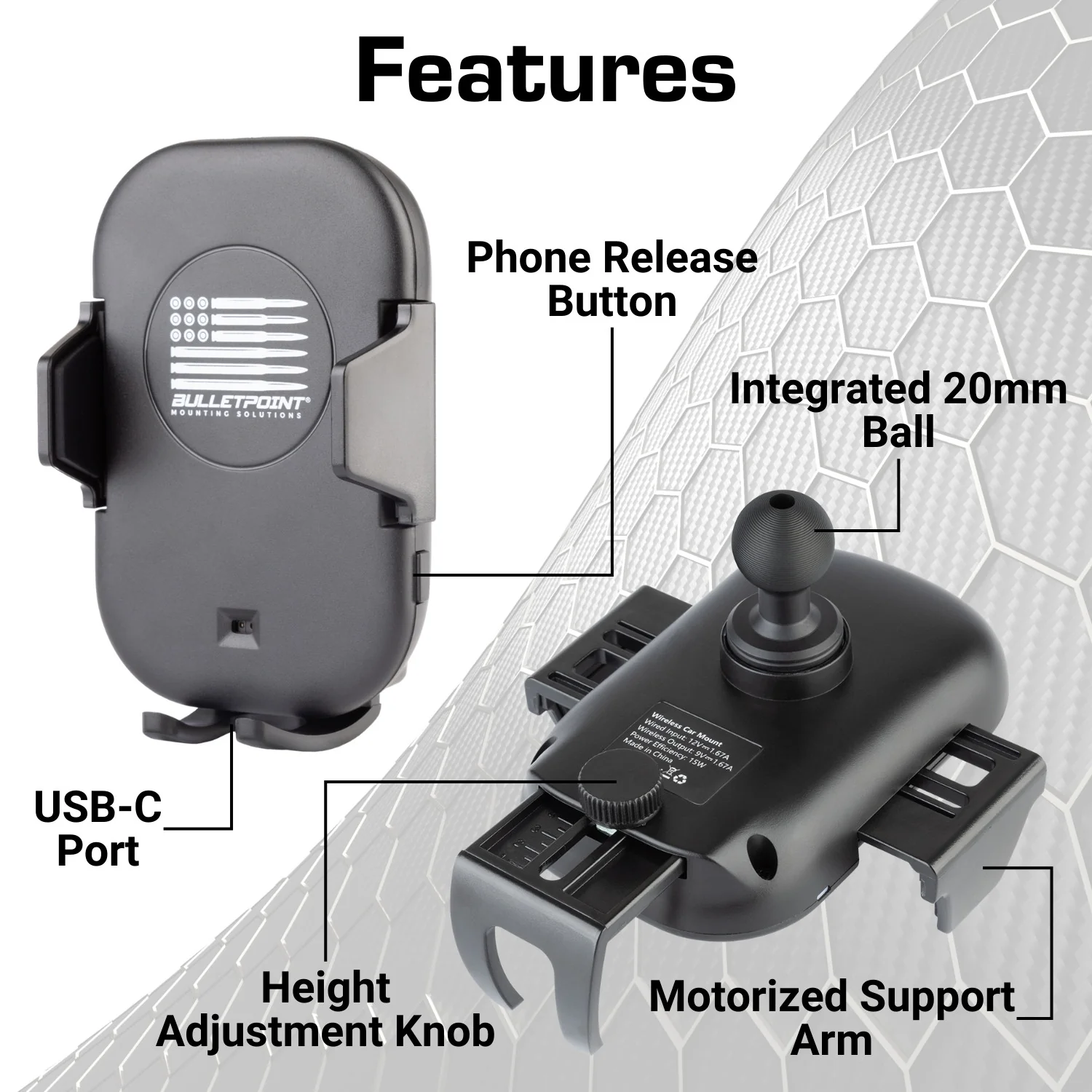 Bulletpoint Wireless Phone Charger with Motorized Cradle - Image 3