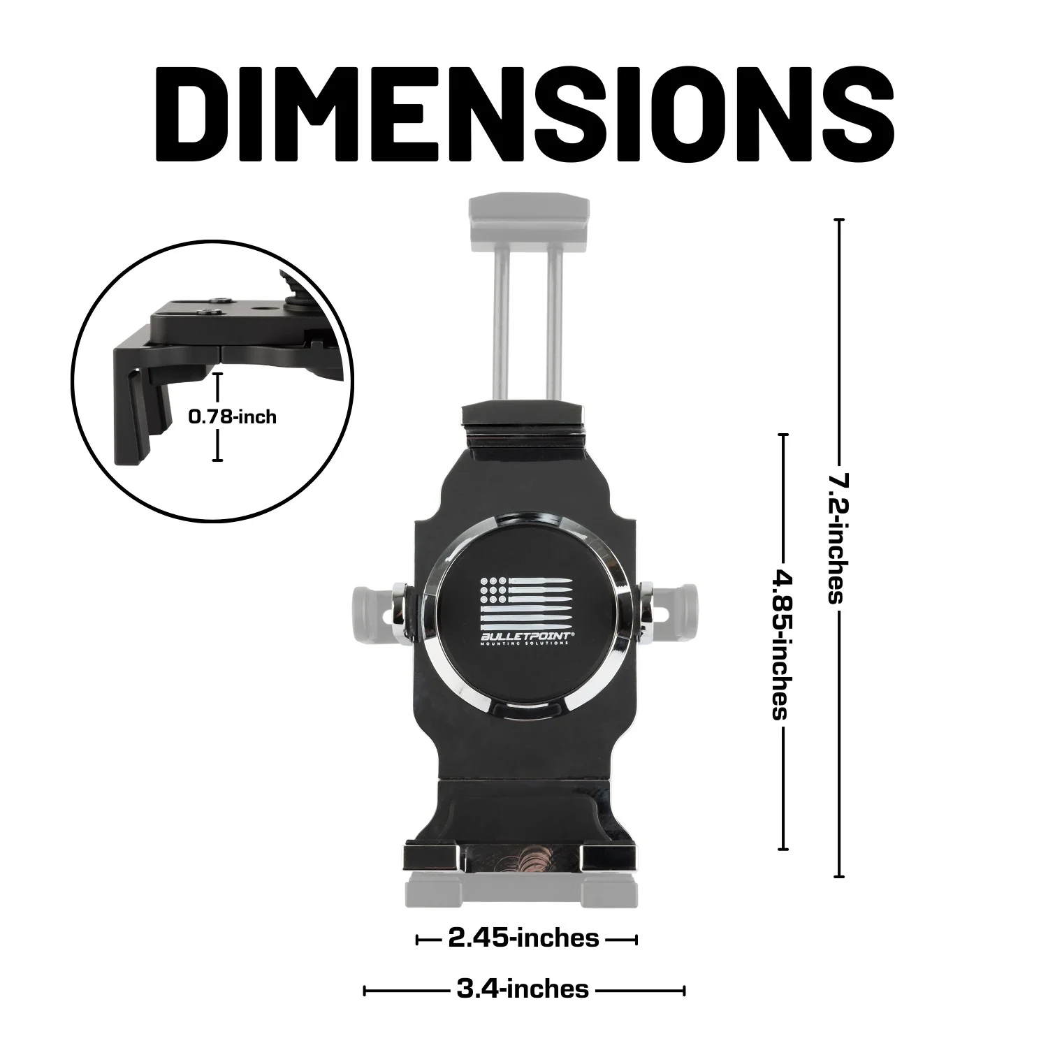 Chrome Anti-Vibration Universal Spring-Loaded Phone Holder with 20mm Ball - Image 4