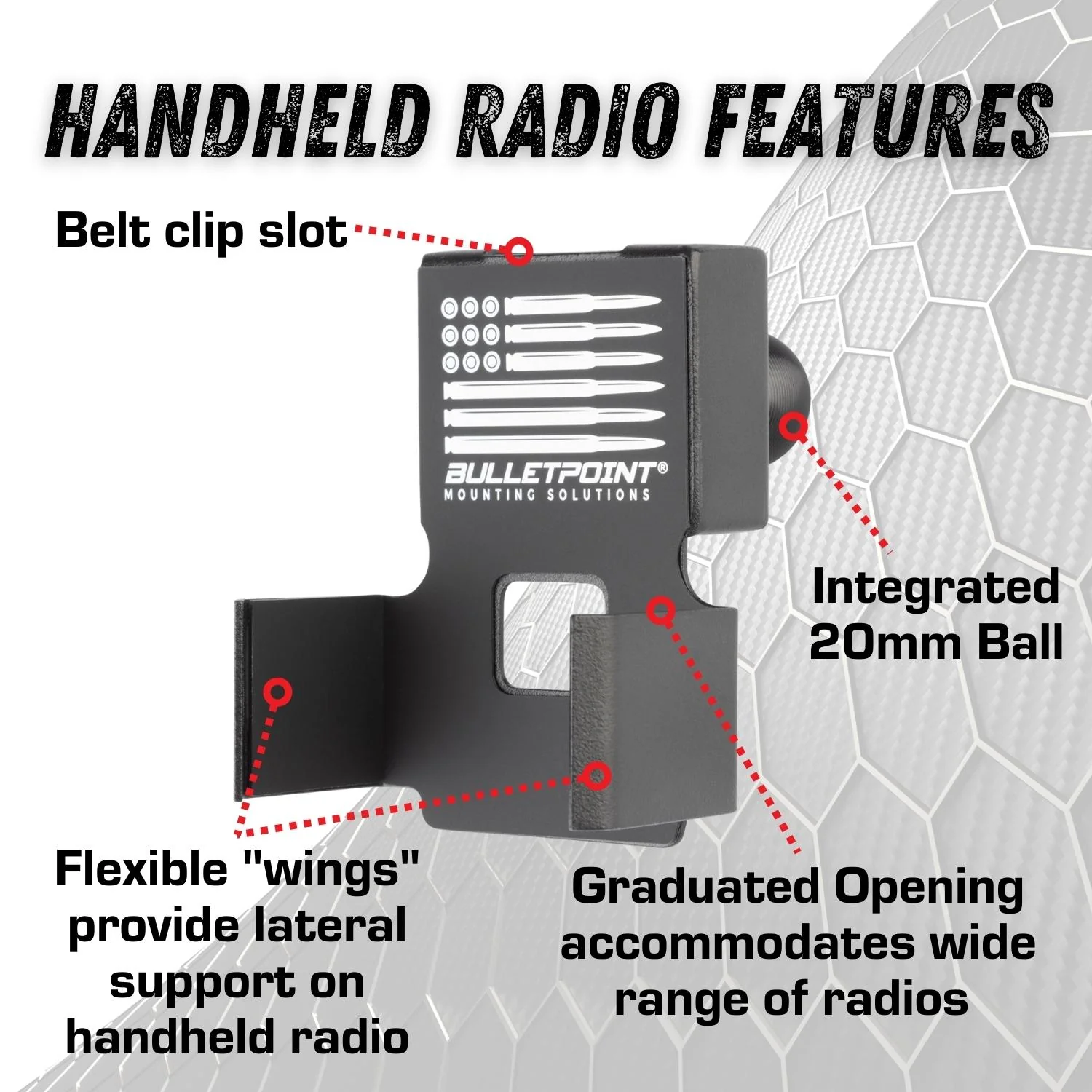 Handheld Radio Holder with 20mm Ball - Image 8