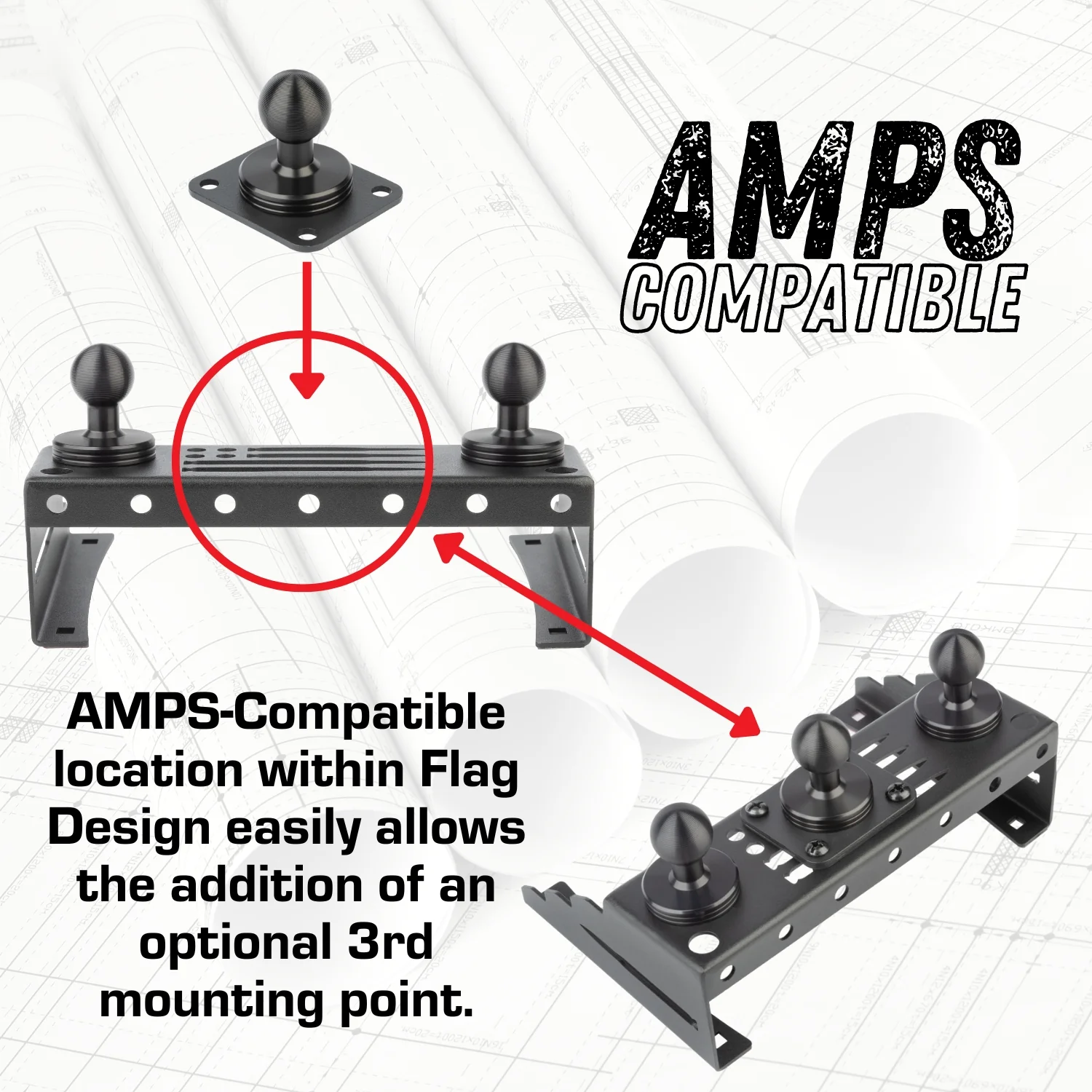 Metal Series 2015-2020 Ford F150 & 2017-2022 F250/F350/450 and 2018-2021 Ford Expedition - Dual 20mm Ball Dash Phone Mount (13th Generation) - Image 9