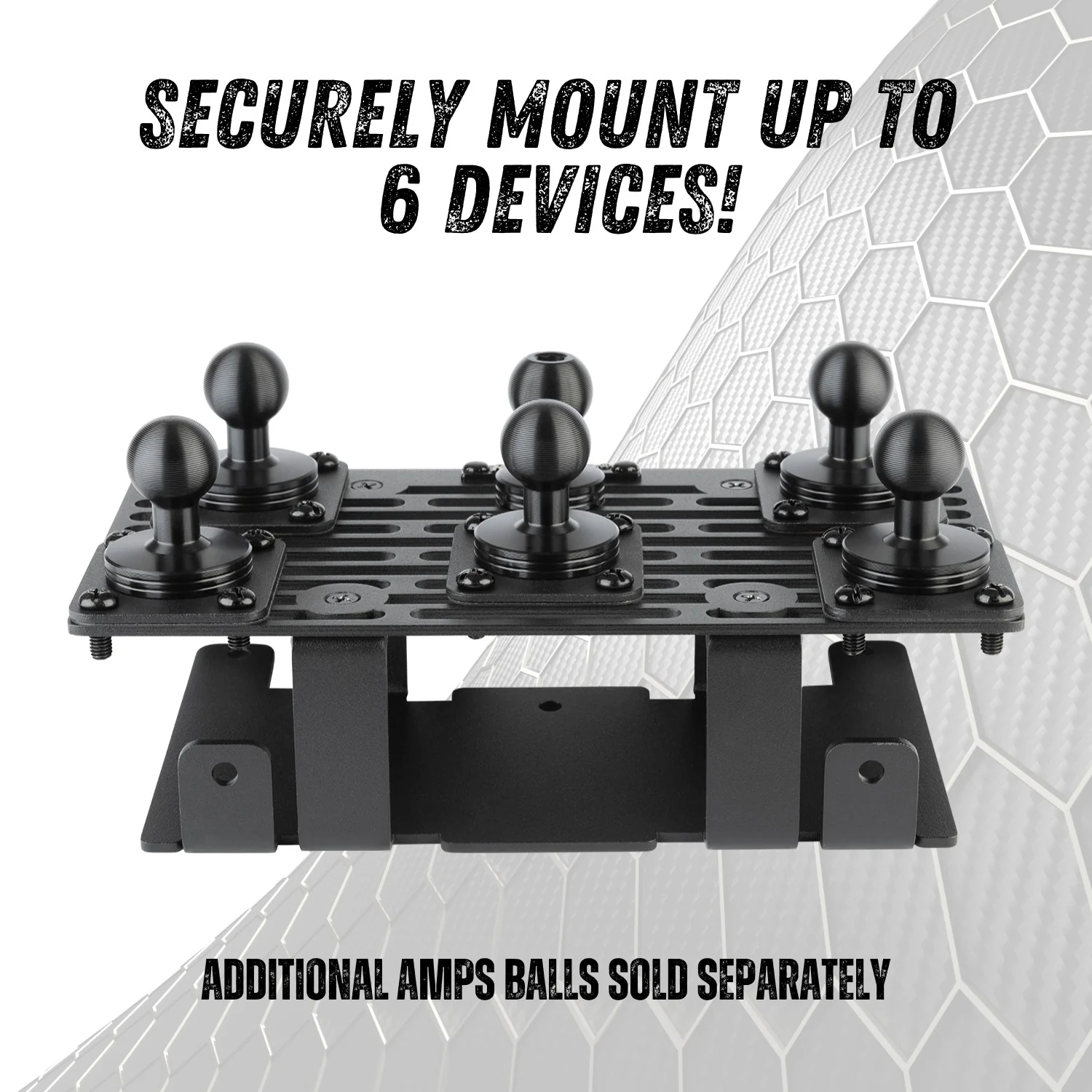 RubiGrid® 2015-2020 Ford F-150 + 2017-2022 F250/F350/450 + 2018-2021 Ford Expedition Dash Mount Phone + Device Holder with Blue Arms - Image 3