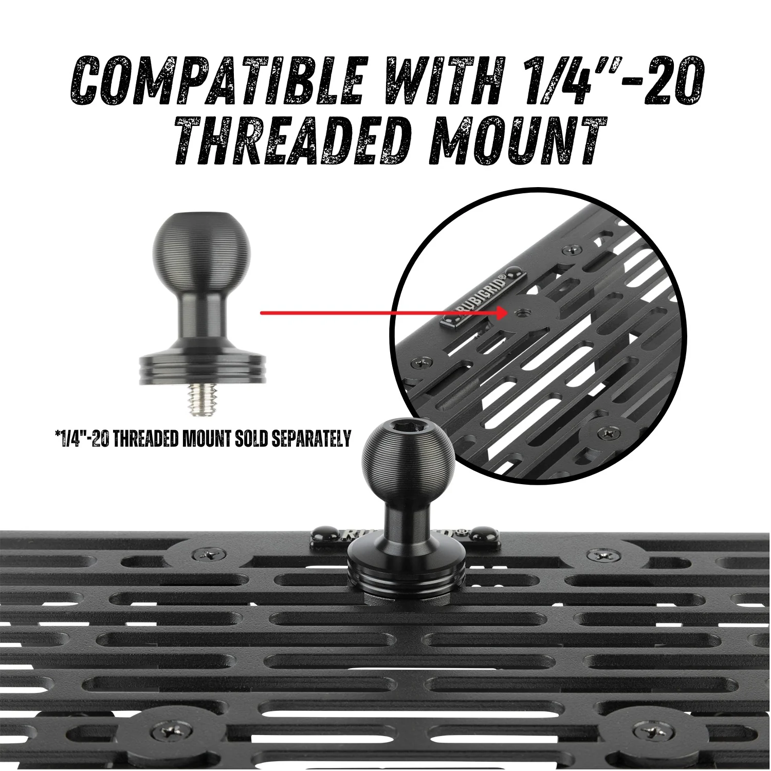 RubiGrid® 2015-2020 Ford F-150 + 2017-2022 F250/F350/450 + 2018-2021 Ford Expedition Dash Mount Phone + Device Holder with Blue Arms - Image 4