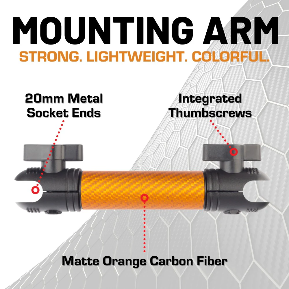 RubiGrid® 2018-2023 Jeep Wrangler JL & 2020-2023 Jeep Gladiator Multi-Device Platform Dash Mount with Orange Arms - Image 4