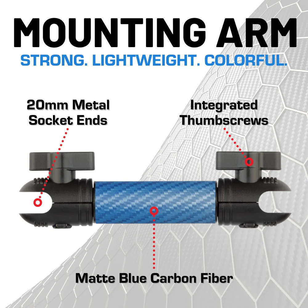 RubiGrid® 2015-2020 Ford F-150 + 2017-2022 F250/F350/450 + 2018-2021 Ford Expedition Dash Mount Phone + Device Holder with Blue Arms - Image 5