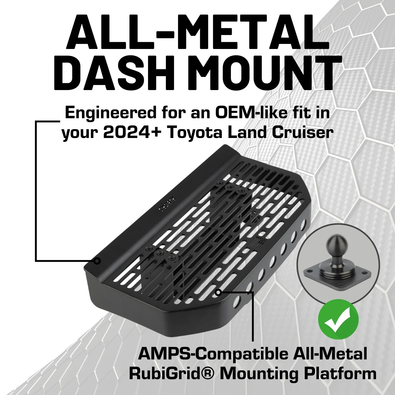 RubiGrid® 2024+ Toyota Land Cruiser Dash Mount Phone + Device Holder - Image 3