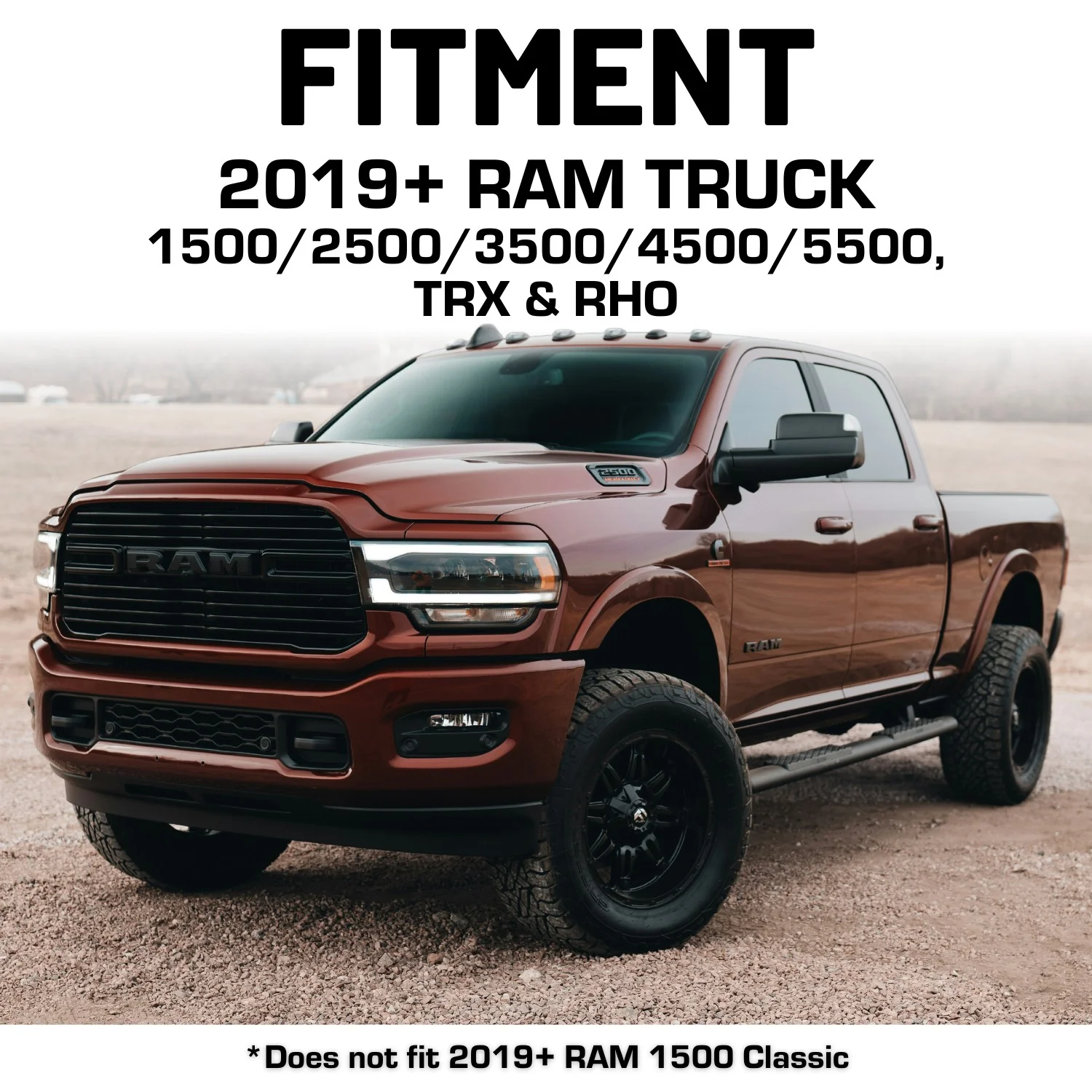 RubiGrid® V2 2019+ RAM Truck 1500/2500/3500/4500/5500 + TRX Dash Mount with Black Arms - Image 3