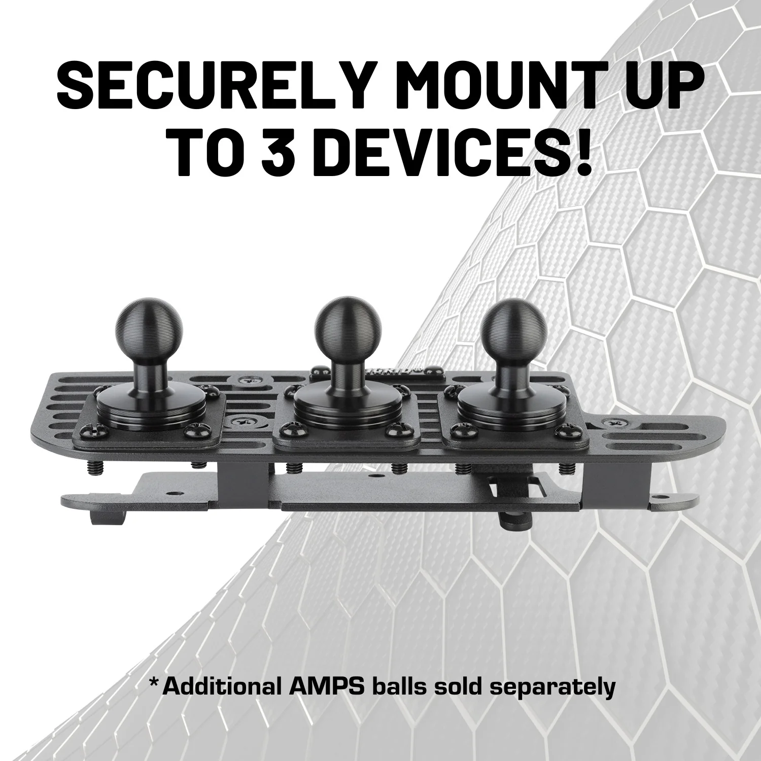 RubiGrid® V2 2019+ RAM Truck 1500/2500/3500/4500/5500 + TRX Dash Mount with Black Arms - Image 6