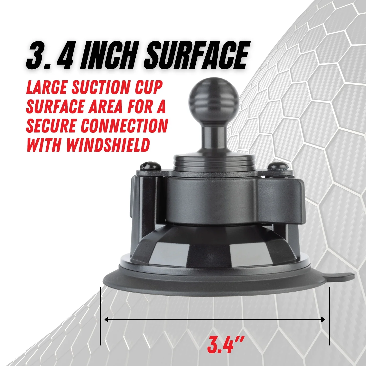Suction Cup Mount 3.4" Diameter with Integrated 20mm Mounting Ball - Image 3