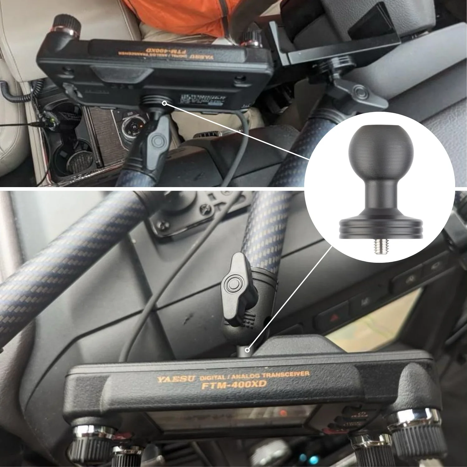 Yaesu Compatible Aluminum Display Adapter with Integrated 20mm Ball Mount - Image 5